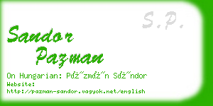 sandor pazman business card